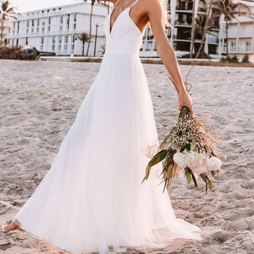 NWT Pleated White tulle dress small